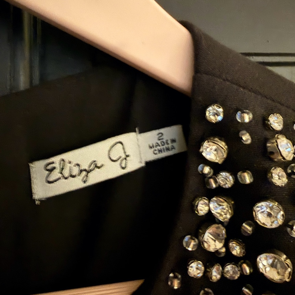 Eliza J Black Embellished Blazer